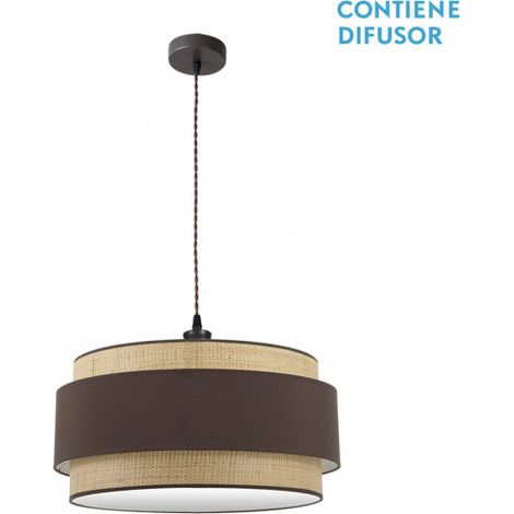 Hängeleuchte kandy 3xe27 natur/braun regx60x60 cm