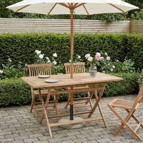vidaXL Table de jardin pliante Naturel 120 x 70 x 75,5 cm (1/5)