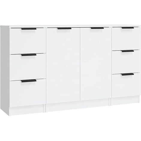 3 Stk. Sideboard/Anrichte/Buffet Weiß Holzwerkstoff LXWW956505 (1/5)