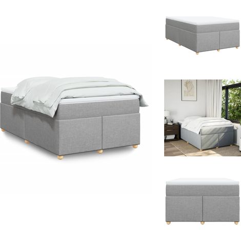 Sommier à lattes de lit avec matelas Gris clair 120x200cm Tissu - Sommier À Lattes De Lit - Sommiers À Lattes De Lit - Lit - Meuble De Chambre À Coucher (1/5)