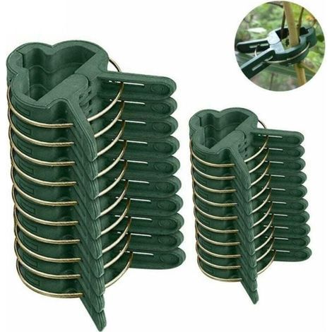 Lot de 20 clips pour plantes grimpantes, 2 tailles, clips de support pour plantes de vigne, tomates, légumes de jardin (10 grandes pinces, 10 petites clips) (1/4)