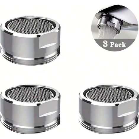 3-teiliges Wasserhahn-Luftsprudler-Set mit Spritzschutz, geeignet für Küchenspülen und Badezimmer, breites, galvanisiertes, gebogenes, drehbares Luftsprudler-Set.