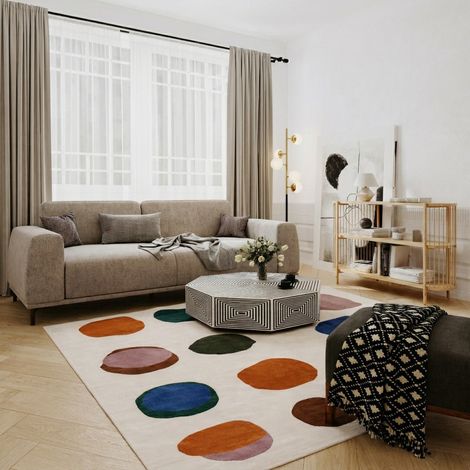 Tapis en laine BrilliantBlends - Tapis en laine  - 230x160cm, Rectangular - 100% Laine vierge - Tufté main - Multicolore