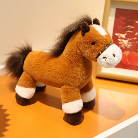 Cheval En Peluche - Jouet En Peluche Doux Pour Décoration De Bureau Chambre Salon - Oreiller De Décoration Huggable - 1 Pièce (1/5)