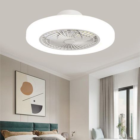 Ventilateur de plafond sans pales avec lumière LED, télécommande et design moderne, 46 cm pour chambre et salon (1/5)