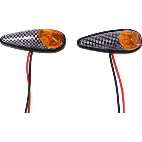 Clignotant Moto LED Haute Puissance, Œil de Chat, Indicateur Jaune, Coque Serpentine