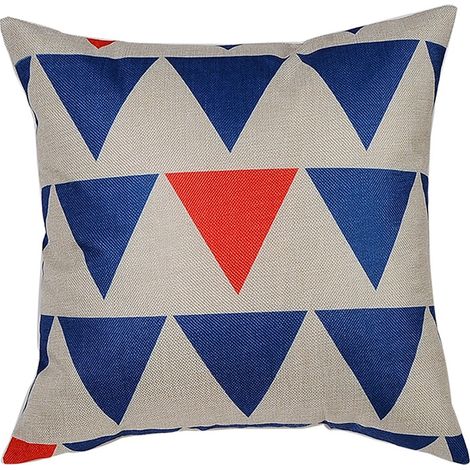 Housse De Coussin En Lin - Motif Géométrique 45x45cm - Pour Canapé Chaise Et Décoration Intérieure - 1 Pièce (1/3)