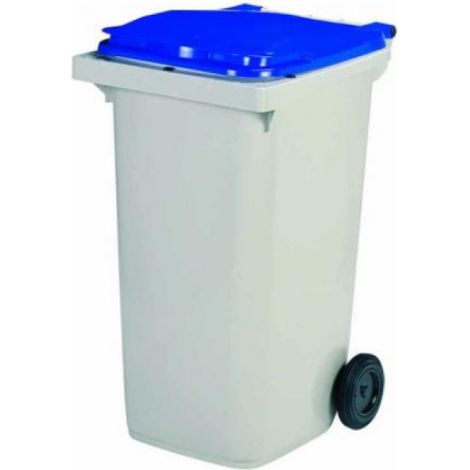 Conteneur 2 roues Korok - 240l sans barre - bleu / gris