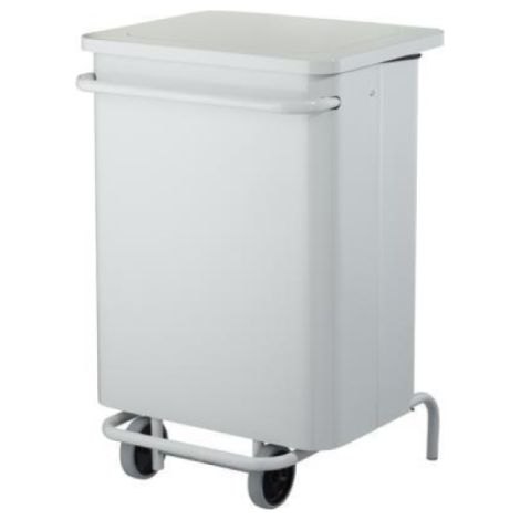 Poubelle mobile à pédale Collecroule Carene - 70l - blanc signalisation - RAL 9016 (1/3)