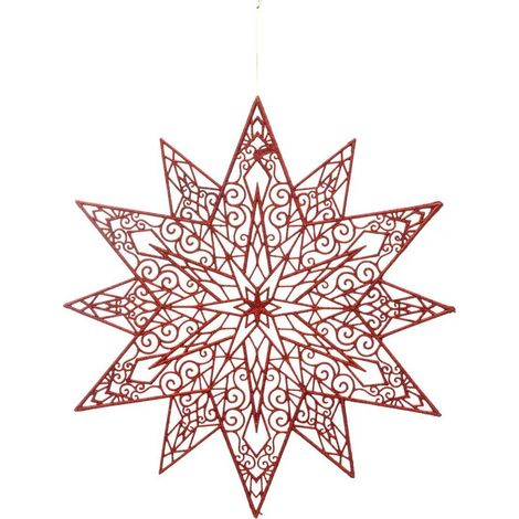 Sujet de Noël "Étoile Maxi" 48cm Rouge