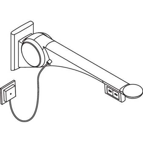 HEWI 802.50.44960 Poignée d'appui rabattable Premium GU, 700 mm, gauche (1/2)