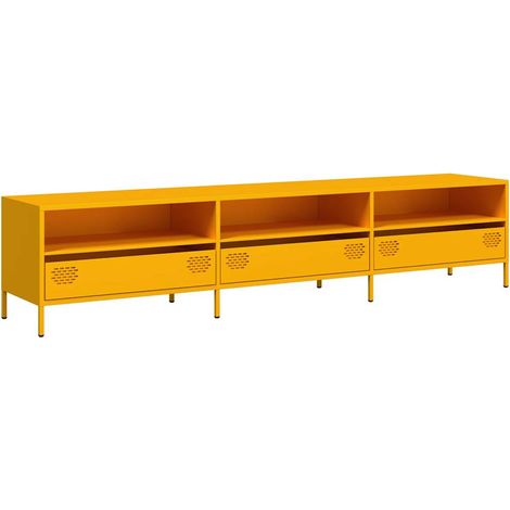 Mueble TV acero laminado en frío amarillo mostaza 202x39x43,5cm vidaXL (1/5)