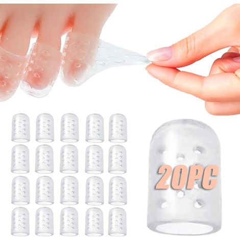 Lot de 20 Protège-Orteils en Silicone, Embouts en Gel Respirants et Antidérapants pour Hommes et Femmes, Protection contre Ampoules, Cors, Frottements et Douleurs (1/5)
