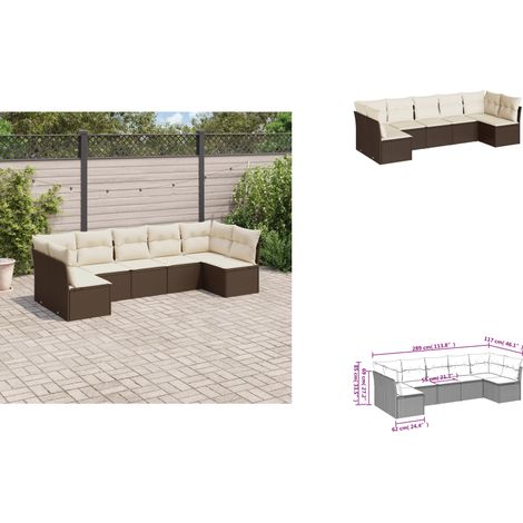 Salon de jardin avec coussins 7 pcs marron résine tressée - Salon De Jardin - Mobilier De Jardin - Salon Extérieur - Ensemble Canapé Jardin - Canapé D'extérieur (1/3)