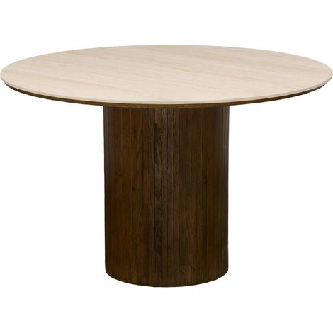 Mesa de comedor redonda Auren, 120 cm de diámetro, 4 plazas, color beige - Atmosphera créateur d'intérieur (1/3)