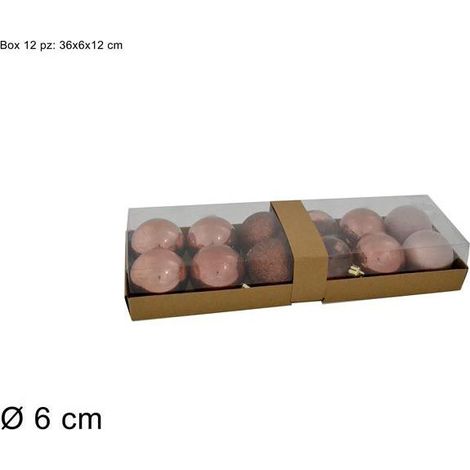 PALLE 12PZ 6CM DIAM 6ASS IN BOX MARRONE