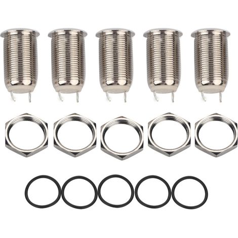 Ensemble de 5 interrupteurs à bouton-poussoir étanches à verrouillage automatique, 2 A, 36 V, 12 mm, 2 broches (1/5)
