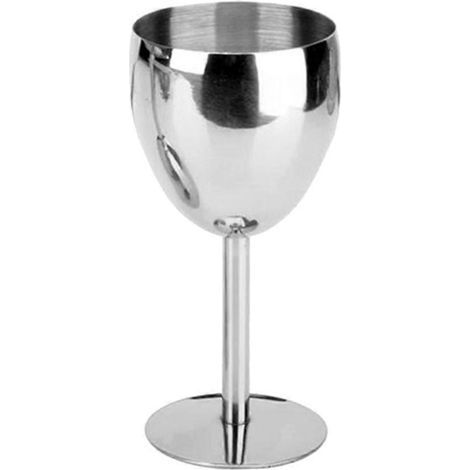 Verre à vin incassable en acier inoxydable pour vin rouge, idéal pour un bar à domicile ou une fête.-6.56.514cm (1/4)