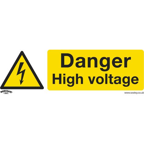 Sealey SS48V10 Worksafe® Danger High Voltage Safety Sign, Self-Adhesive Vinyl - Pack of 10