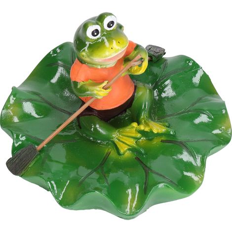Grenouilles flottantes en résine synthétique, ornement de feuille de lotus pour bassin, fontaine et aménagement paysager (1/5)
