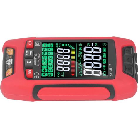KISTO ET8135 9999 Counts Digitalmultimeter, Farbdisplay, Wechselstrom-, Spannungs- und Widerstandsmessung, Hintergrundbeleuchtung.