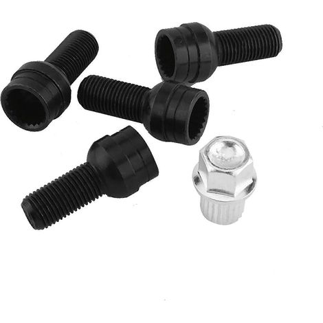 Kit de 4 boulons et écrous antivol de roue avec clé pour Golf 4 MK4 B5 1998–2005 8D0601139F (1/5)