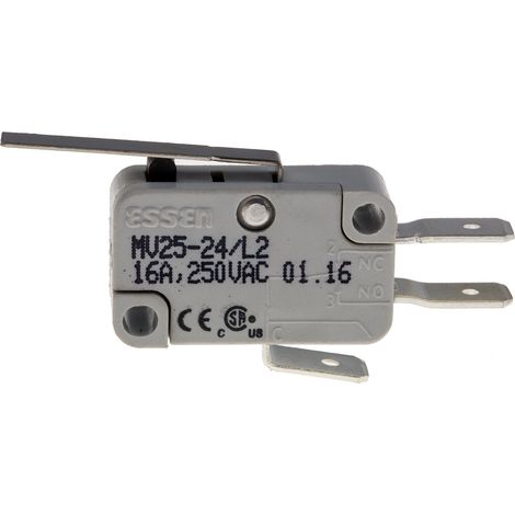 Microrupteur RS PRO Levier long droit, 1 RT, 16 A @ 250 V c.a., Connexion rapide 250V c.a. ( Prix pour 1 ) (1/2)
