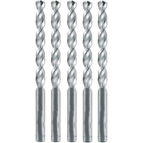 5 Forets HSS Cobalt 5% DIN 338 - Aciers 1.300 N/mm, Fontes 130° D. 10.2 x Lt. 133 x Lu. 87 x Q. 10.2 mm x Z5xd - Diamwood (1/4)