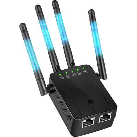 1 Répéteur Wi-Fi, débit 1200 Mbit/s, double bande 2,4 GHz/5 GHz, antenne double, port Ethernet, point d'accès, WPS (1/5)