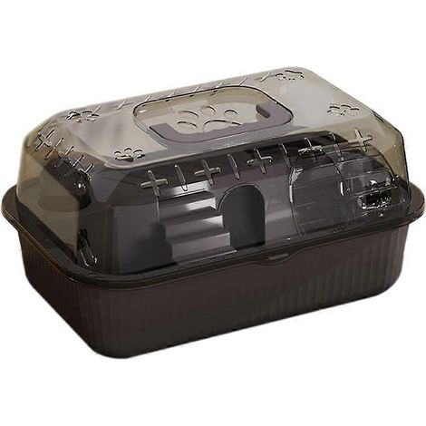 Kleintiertransportkäfig (Hamster, Rennmäuse, Meerschweinchen) – Schwarze Transportbox (1/5)
