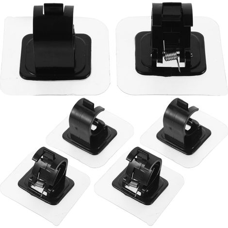 Juego de 6 soportes autoadhesivos para barra de cortina. Instalación fácil y sin taladros se montan en la pared sujetan las cortinas de forma segura sin herramientas prácticos clips para barra.