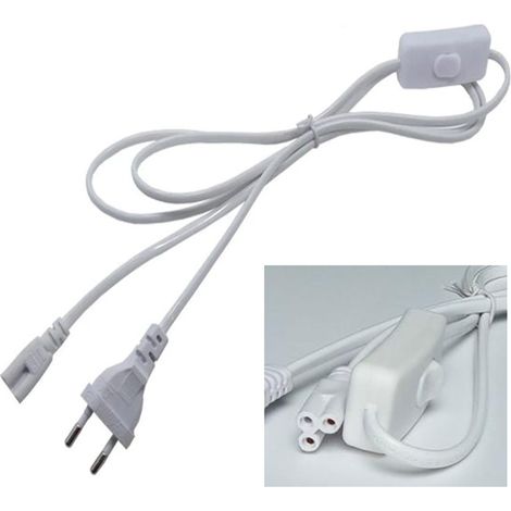 Spina cavo alimentazione con interruttore per tubo barra led T5 sottopensile 1mt