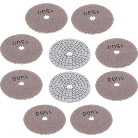 10 disques de ponçage/tampons de polissage de 3 pouces pour le polissage diamanté du marbre et de la pierre en béton (grain 1500)