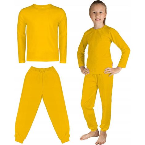 Ensemble de survêtement en coton jaune pour enfants (garçons et filles) (1/2)