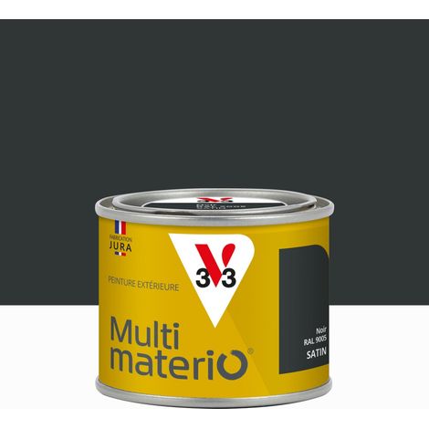 V33 Peinture multimateriaux exterieure Multimaterio V33 noir satine 0.125 l