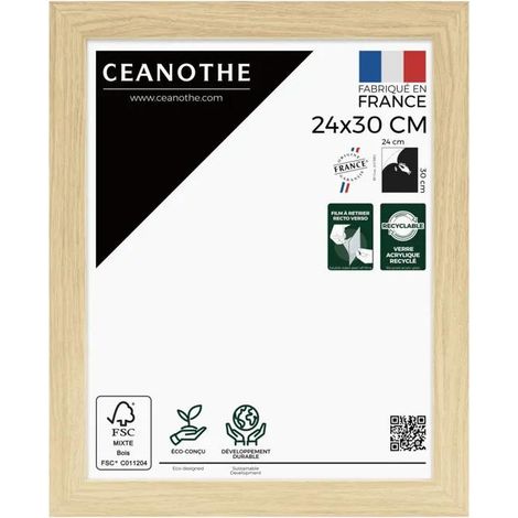 Ceanothe Cornice 24x30 cm Legno Grezzo FSC Naturale Eterno