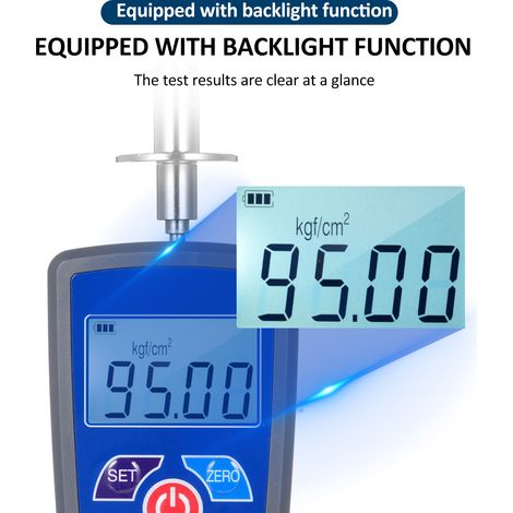 Mini tester digitale per la durezza della frutta con display retroilluminato e funzione di allarme acustico.