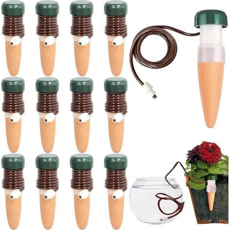 12-teiliges Set selbstbewässernder Pflanzenspender, ideal für Zimmerpflanzen und Blumen, praktischer Spender (1/5)