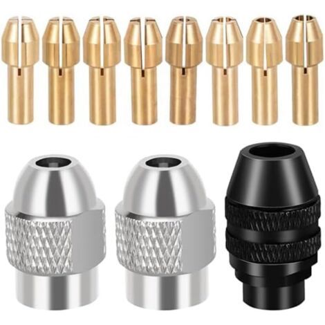 Lot de 10 pièces de serrage de mandrin de perçage de 1/32" à 1/8" en laiton à rotation rapide écrou de rechange 4485 4486 perceuse sans clé (1/5)