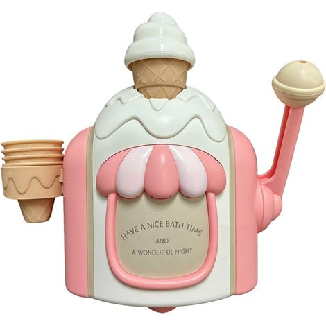 Jouet De Bain À La Crème Glacée, 23x20,5cm Jouet De Bain Glace, Machine À Mousse pour Enfant Dès 4 Ans, Éducatif Jeu d'eau pour Garçons Filles, Douche Piscine Maison Intérieur
