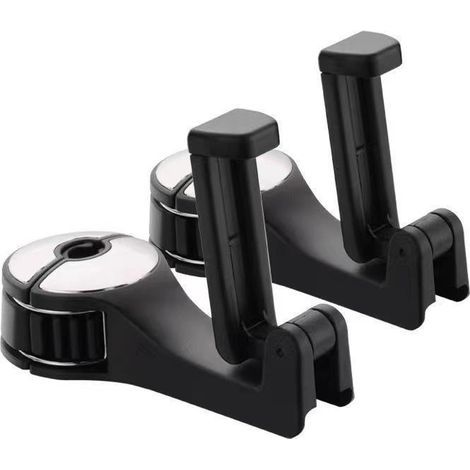 2 ganchos para reposacabezas de coche, ganchos 2 en 1 para asientos de coche con soporte para teléfono móvil, gancho universal para coche, para colgar ropa y bolsos. (1/4)