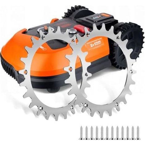 tacchetti premium in acciaio inossidabile per tosaerba Worx Landroid L e Vision, punte di trazione, dimensione ruota 225 mm - (1/5)