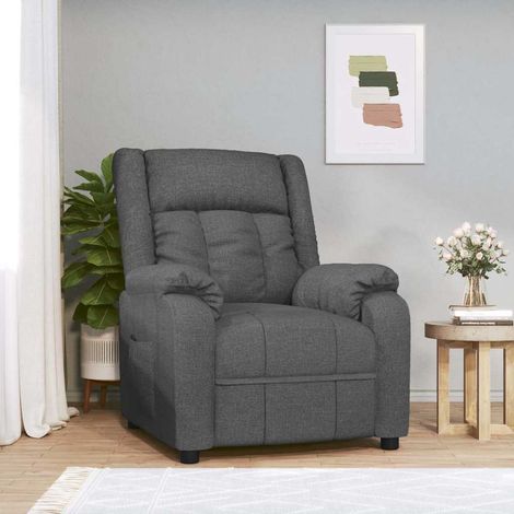 vidaXL Sillón reclinable de tela gris oscuro (1/5)