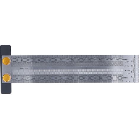 Règle équerre acier inoxydable 200mm haute précision usage simple pour menuiserie (1/5)