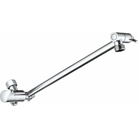 YMYNY Verstellbarer Duschkopf-Verlängerungsarm, gebürstetes Nickel, Wandmontage, Messing-Duscharm-Verlängerungsbeschläge, 28 cm, Silber (1/2)