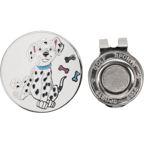 Marqueur de Balle de Golf Magnétique Détachable en Alliage de Zinc, Pince Anti-Rouille pour Casquette, Idée Cadeau (Spotty Dog) (1/5)