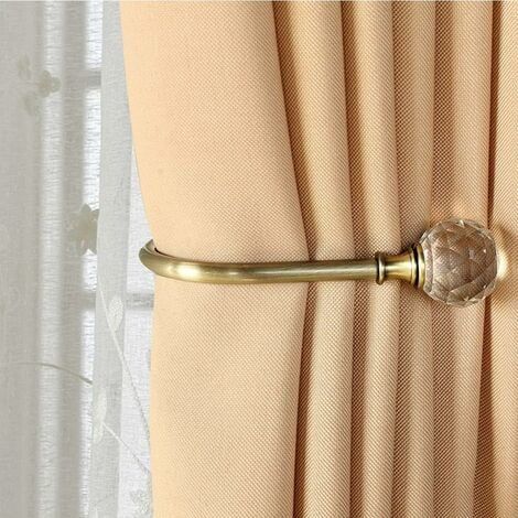 Embrasses de rideaux Crochets muraux en U en métal Embrasses pour rideaux, Embrasses en métal -4pcs (Bronze) (1/4)