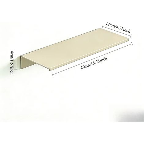 (Jaune crème - 40 cm) Étagère métallique flottante auto-adhésive à fixer au mur, rangement sans perçage pour cuisine, salle de bain, chambre ou rangement pour œuvres d'art (1/5)