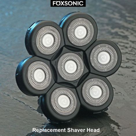 tête de rasoir électrique de remplacement 7D, indépendant, 7 têtes flottantes, lame de rasoir étanche en acier inoxydable (1/4)