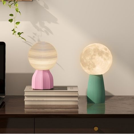 Lámpara de mesa planetaria USB ABS blanca OKMYHOME (1/5)